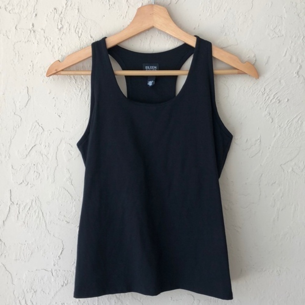 Eileen Fisher black sports bra top petite medium B6-1656